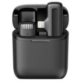 Ulanzi J11 vezeték nélküli Lavalier mikrofon, 1 mikrofon és 1 vevő, lighting csatlakozás, fekete (UL