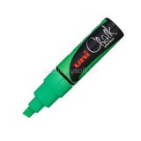 Uni Chalk Marker Pen PWE-8K Broad Chisel Tip - Fluorescent Green (2UPWE8KFLZ)