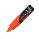 Uni Chalk Marker Pen PWE-8K Broad Chisel Tip - Fluorescent Orange (2UPWE8KFLN)