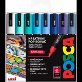 UNI Posca 5M 8 ks modré tóny (8594157938269)