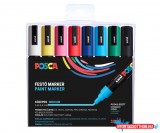 UNI POSCA PC-5M 8 DARABOS KÉSZLET (FEHÉR, SÁRGA, RÓZSASZÍN, PIROS, KÉK, VILÁGOSKÉK, ZÖLD, FEKETE)