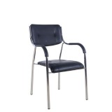 Unic Spot Erika krómvázas karfás tárgyalószék, fekete