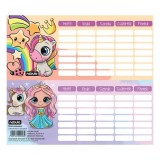 Unikornis és királylány órarend, mini, 77x178mm, kétoldalas, Nebulo