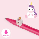 Unikornis figurás, zselés toll neon pink tintával (LEGAMI - LOVELY FRIENDS, 0,5 mm, cserélhető figura)