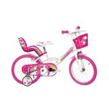 Unikornis rózsaszín-fehér gyerek bicikli 16-os méretben - Dino Bikes kerékpár