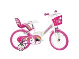 Unikornis rózsaszín-fehér gyerek bicikli 16-os méretben - Dino Bikes kerékpár