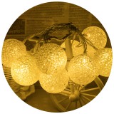 Union EVA Kristály labda fényfüzér, meleg fehér, 10 gömb, elemes