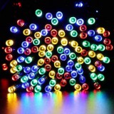 Union Napelemes 50 LED-es színes dekorációs fényfüzér, kerti égősor