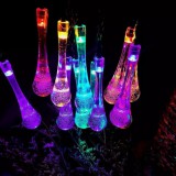 Union Napelemes dekorációs LED fényfüzér, vízcsepp alakú, színes, 8 funkciós, kültéri