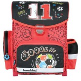 Unipap Football fekete-piros ergonomikus iskolatáska, hátizsák 36x27x14cm