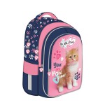 Unipap My Little Friend Ginger Kitty cicás lekerekített iskolatáska, hátizsák 40x28x18cm