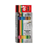 Unipap St.Right Kétvégű színes ceruza 12db-os szett hegyezővel