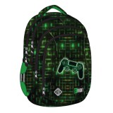 Unipap St.Right Zöld-fekete kontroller mintás iskolatáska, hátizsák BP04 43x32x20cm