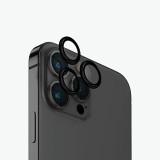 UNIQ Optix kamera lencse védő üvegfólia fekete szegéllyel, applikátorral iPhone 15 Pro