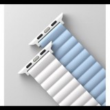 Uniq Revix mágneses szilikon szíj Apple Watch 42/44/45mm fehér/kék (UNIQ-45MM-REVWHTBLU) (UNIQ-45MM-REVWHTBLU) - Szíj