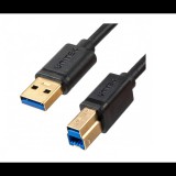Unitek C14095BK USB-A apa - USB-B apa 3.0 Nyomtató kábel - Fekete (2m) (C14095BK-2M)