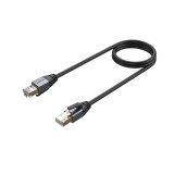 Unitek C18149AGY03 S/FTP Cat8 RJ45 Patch kábel 1m - Fekete (C18149AGY03-1M)