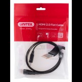 Unitek Lapos HDMI 2.0 apa - HDMI 2.0 apa Kábel 1m - Fekete (C11063BK-1M)