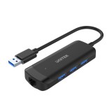 Unitek Prémium HUB 3db USB elosztó 3.0 5 Gbit/s, 1db Lan portos (H1111A)