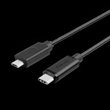 Unitek USB-C apa - MicroUSB apa Adat- és töltőkábel 1m - Fekete (Y-C473BK)