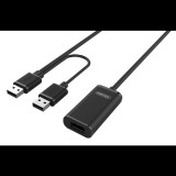 Unitek Y-278 USB 2.0 Aktív hosszabbító kábel 10m - Fekete (Y-278)