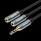 Unitek Y-C932ABK 2x 3.5mm Jack anya - 3.5mm Jack apa kábel 0.2m - fekete (Y-C956ABK)