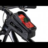Univerzális kerékpárra szerelhető, por- és cseppálló telefontartó táska - Tech-Protect V2 Bike Mount L Size - fekete (TP308415)