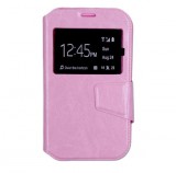 Univerzális tok, Oldalra nyíló tok, 4,5"-os készülékekhez, stand, hívás mutatóval, rózsaszín