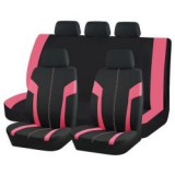 Univerzális üléshuzat szett pink - 9 részes 2 HELYEN osztható  légzsákos - pink-fekete AD9472P