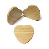 Univerzális vezeték nélküli töltő állomás, Qi Wireless, 10W, fahatású, szív alakú, Wooze Bamboo Qi Wireless Heart Shape, barna