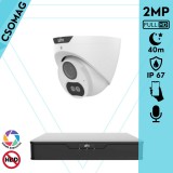 Uniview 1 turret kamerás analóg megfigyelőrendszer 2MP HD biztonsági kamera, 2.8 mm fix objektív, ColorHunter technológia, fém ház