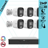 Uniview 6 cső kamerás analóg megfigyelőrendszer 2MP HD biztonsági kamera, 2.8 mm fix objektívvel, ColorHunter technológia