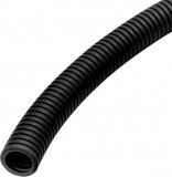UNIVOLT 087172 HFXP Turbo 32 lépésálló gégecső, halogénmentes belső hosszanti barázdákkal, UV-álló,>750N, fekete 25m/tekercs