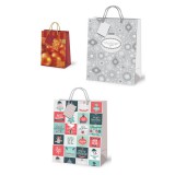 Ünnepi díszzacskó - ajándéktáska / ajándéktasak sodrott füllel (több méret)