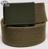 Urban Classics - Coloured Buckle Canvas Belt Olive Öv