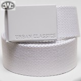 Urban Classics - Coloured Buckle Canvas Belt White Öv