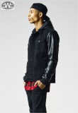 Urban Classics Hooded Denim Leather Imitation Jacket