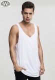 Urban Classics - Long Shaped Open Edge Loose Tank Wht Trikó