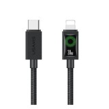 Usams Apple iPhone 5  u92 adatkábel (usb - lightning, 30w, pd gyorstöltő, 120cm) fekete