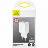 Usams CC090 T24 dupa USB-s hálózati adapter 2.1A (1354798) (usams1354798)