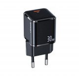 USAMS CC148T45 MINI SUPER SI PD 30W USB Type-C hálózati gyorstöltő fekete CC148TC01