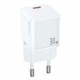 Usams CC148T45 mini Super Si PD hálózati gyorstöltő adapter 30W fehér (1380755) (CC148TC02)
