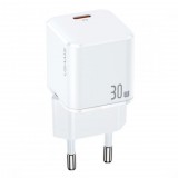 Usams CC148T45 mini Super Si PD hálózati gyorstöltő adapter 30W fehér (1380755) (CC148TC02) - Töltők