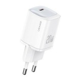 Usams cc248 hálózati töltő (USB-C, 20W, GaN, fehér)