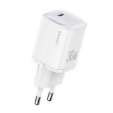 Usams cc251 hálózati töltő (USB-C, 30W, GaN, fehér)