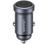Usams CC321 autós töltő Type-C aljzat (30W, PD gyorstöltő) SÖTÉTSZÜRKE