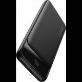 Usams CD-198 Vésztöltő 2 Usb+Type-C Aljzat 10000 mAh, Led Kijelző, Fekete (10KCD19801)