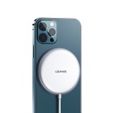 Usams CD160 W2 Wireless Mágneses Gyorstöltő (Magsafe) 15W Ezüst