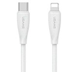 USAMS GREEN SERIES adatkábel (Type-C - lightning, 30W, gyorstöltő, 100cm) FEHÉR