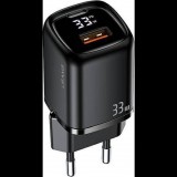 Usams HÁLÓZATI TÖLTŐ USB+TYPE-C ALJZAT 33W, PD GYORSTÖLTŐ 3.0, LED KIJELZŐ ( )